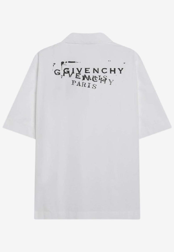 Givenchy Stamped Logo Print Shirt White BM618F1YJQ/S_GIV-100