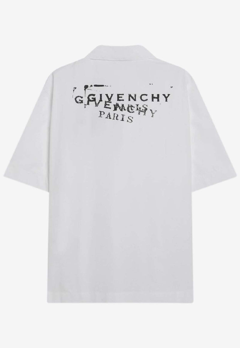 Givenchy Stamped Logo Print Shirt White BM618F1YJQ/S_GIV-100