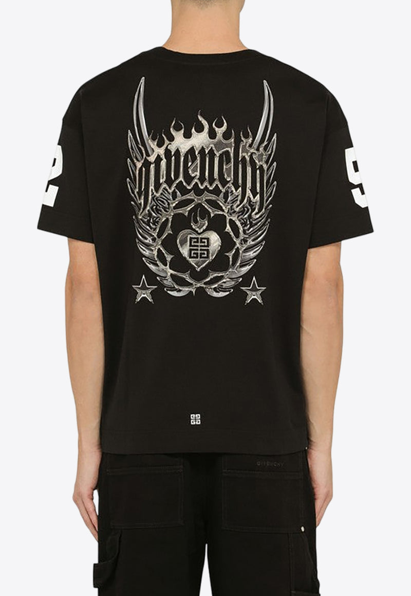 Givenchy Graphic-Print Crewneck T-shirt BM71JB3YHU/O_GIV-001