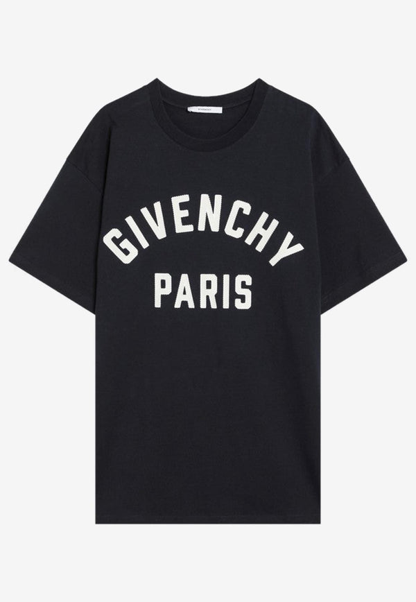 Givenchy Logo Print Crewneck T-shirt Navy BM71NK3YRS/R_GIV-411