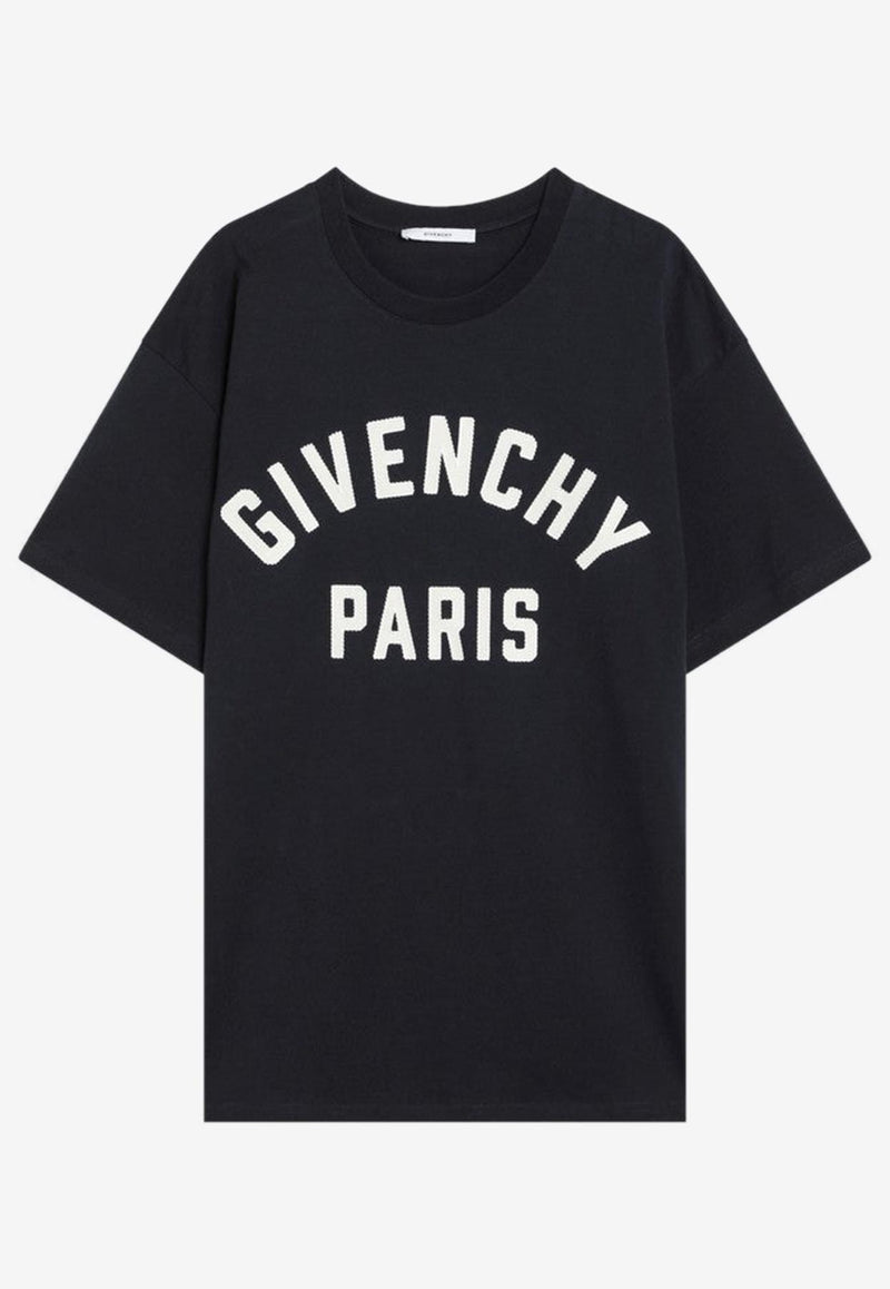 Givenchy Logo Print Crewneck T-shirt Navy BM71NK3YRS/R_GIV-411