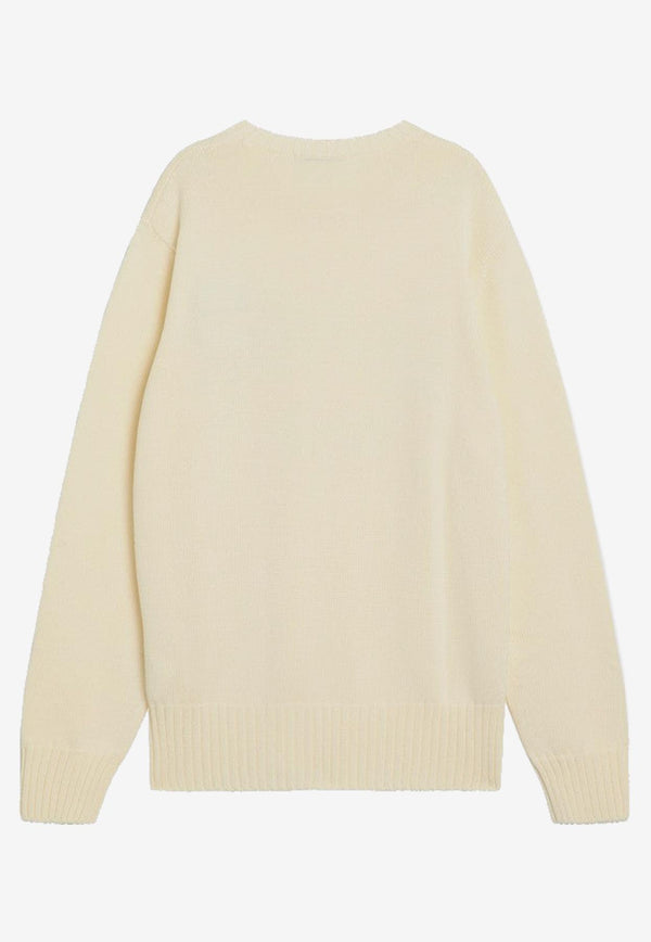 Givenchy Embossed Logo Knitted Sweater Ecru BM90W04YNM/R_GIV-150