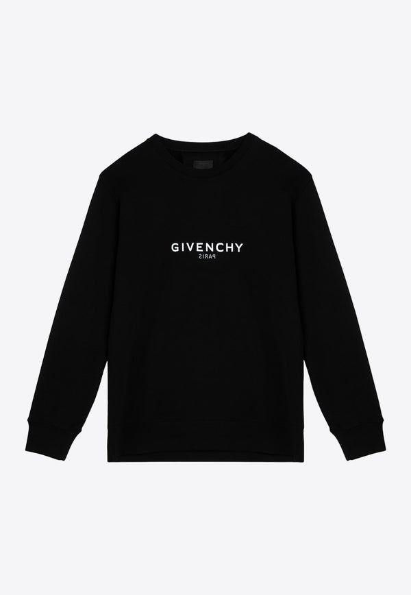 Givenchy Reverse Logo Crewneck Sweatshirt BMJ0HA3Y8N/P_GIV-001 Black