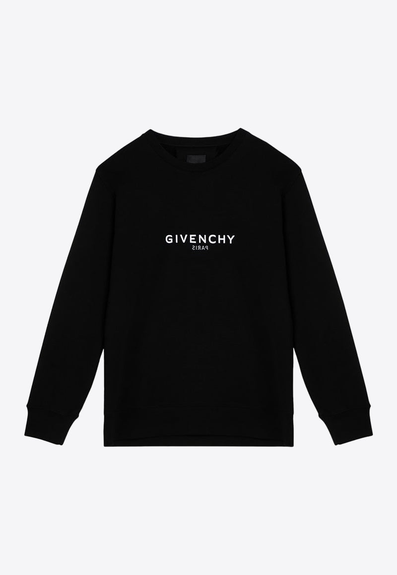 Givenchy Reverse Logo Crewneck Sweatshirt BMJ0HA3Y8N/P_GIV-001 Black