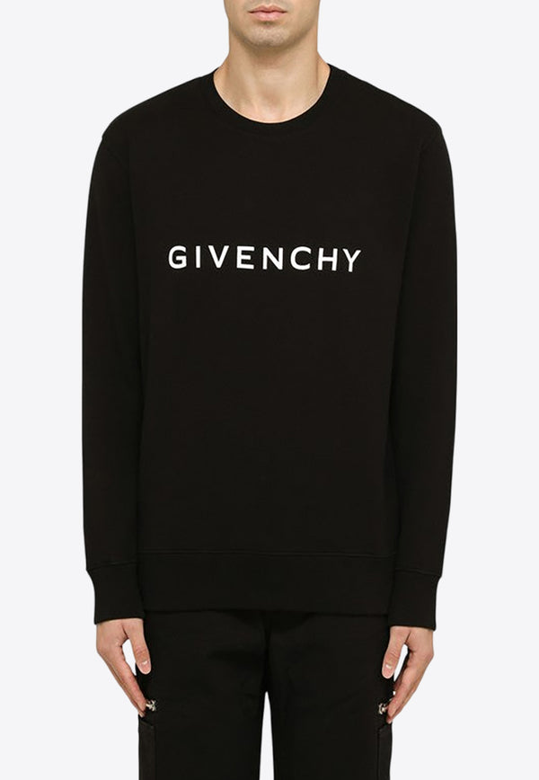 Givenchy Archetype Logo Embroidered Sweatshirt Black BMJ0HA3YAC/O_GIV-001