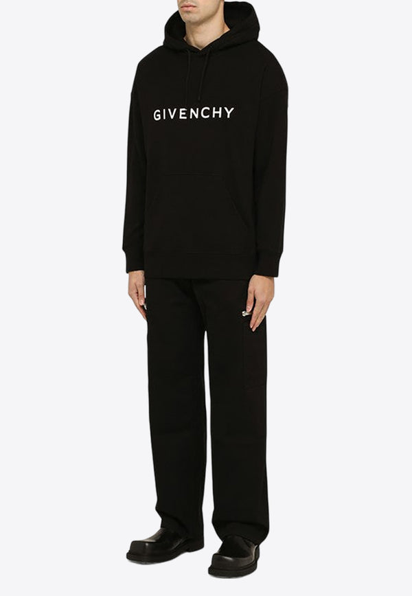 Givenchy Archetype Logo Embroidered Hoodie Black BMJ0HC3YAC/O_GIV-001
