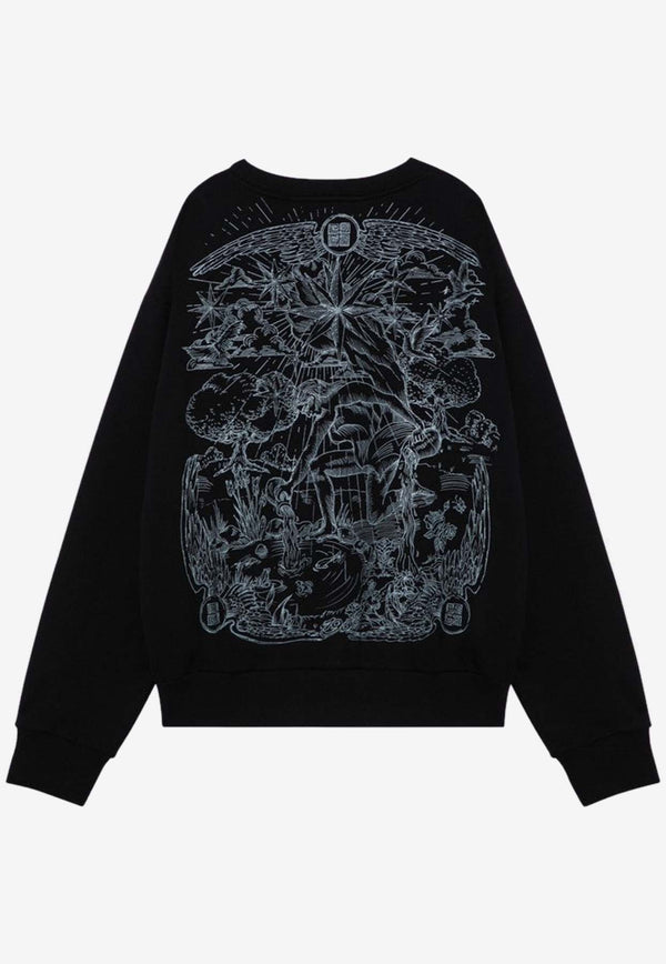 Givenchy Graphic Print Crewneck Sweatshirt Black BMJ0LC3YN0/P_GIV-001