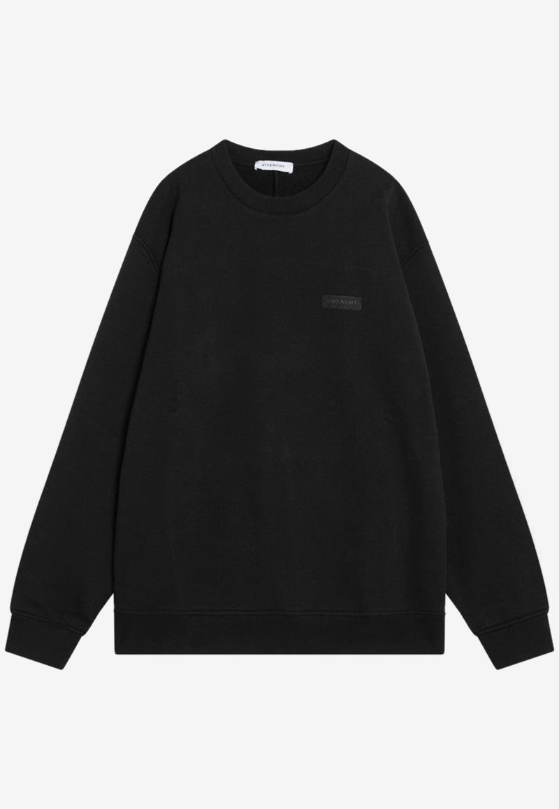 Givenchy Logo Patch Crewneck Sweatshirt Black BMJ0NT319B/R_GIV-001