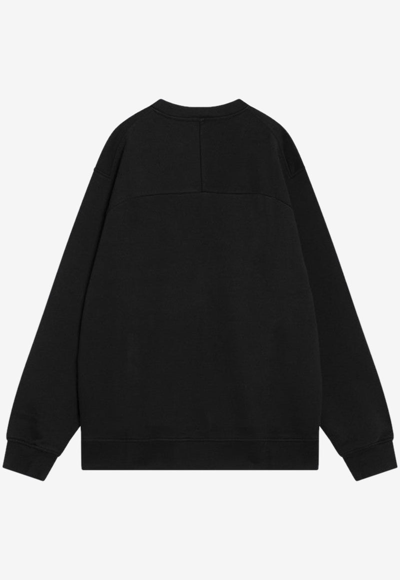 Givenchy Logo Patch Crewneck Sweatshirt Black BMJ0NT319B/R_GIV-001