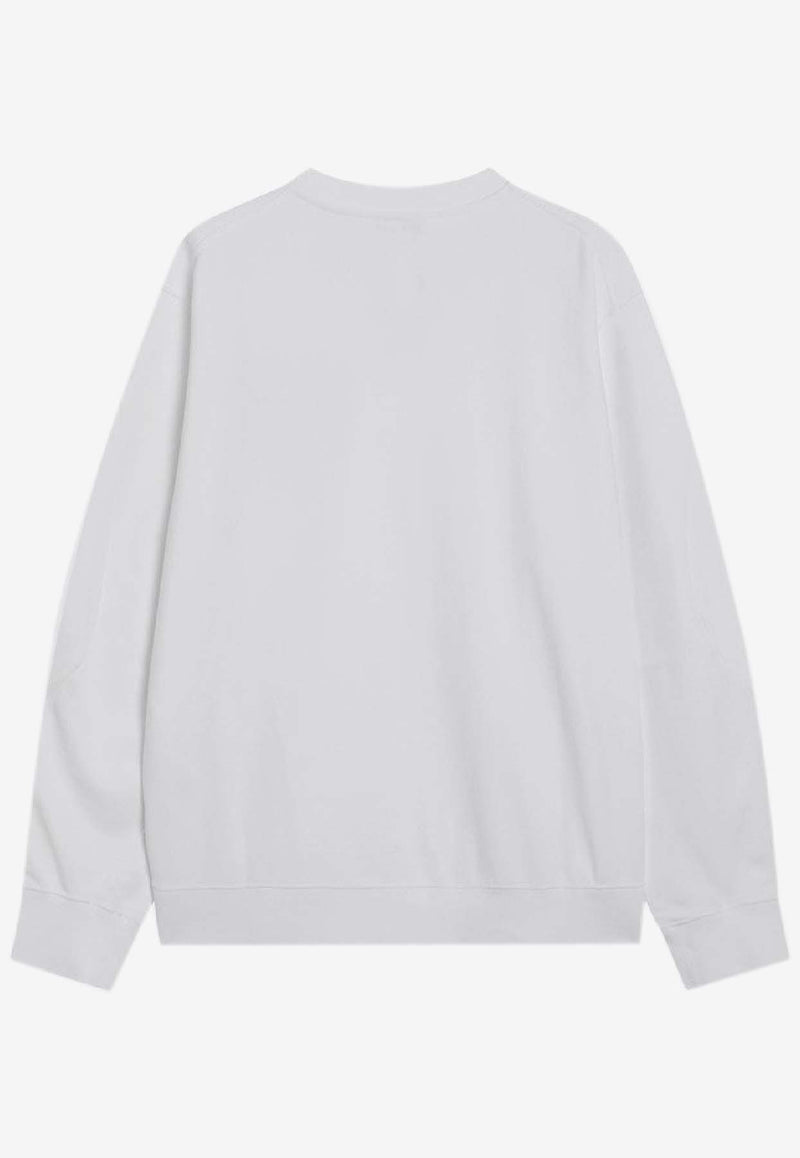 Givenchy Logo Embroidered Crewneck Sweatshirt White BMJ0P63YS1/S_GIV-100