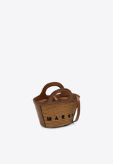 Marni Micro Tropicalia Leather and Raffia Shoulder Bag Brown BMMP0067Q0P3860/P_MARNI-00M50