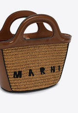 Marni Micro Tropicalia Leather and Raffia Shoulder Bag Brown BMMP0067Q0P3860/P_MARNI-00M50