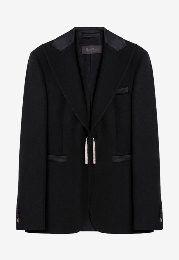 Max Mara Pianoforte Boemia Single-Breasted Tuxedo Blazer Black BOEMIAVI/P_MAXMP-002