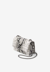 Jimmy Choo Mini Bohemia Snake Print Leather Shoulder Bag BOHEMIA HYV ROCCIA/DARK SILVER