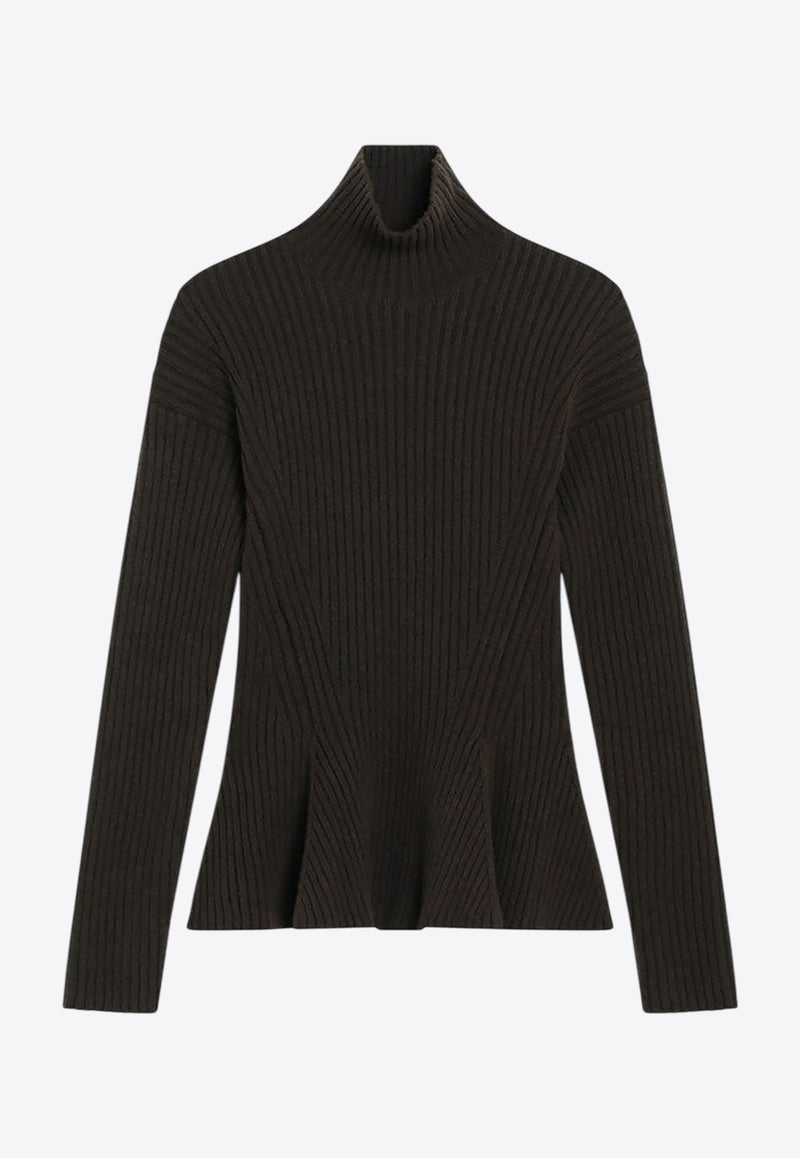 Max Mara Bolsena Turtleneck Peplum Sweater Green BOLSENA1234WO/R_MAXM-006