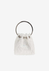 Jimmy Choo Bon Bon Sequined Top Handle Bag Ivory BON BON DRR IVORY/SILVER