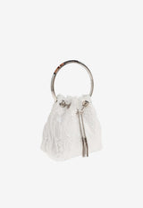 Jimmy Choo Bon Bon Sequined Top Handle Bag Ivory BON BON DRR IVORY/SILVER