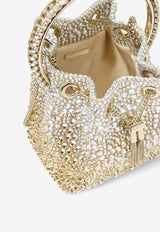 Jimmy Choo Bon Bon Crystal-Embellished Top Handle Bag BON BON XDR GOLD/SILVER