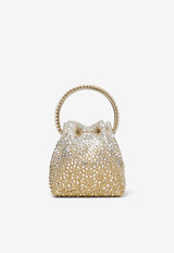 Jimmy Choo Bon Bon Crystal-Embellished Top Handle Bag BON BON XDR GOLD/SILVER