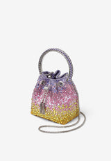 Jimmy Choo Bon Bon Crystal-Embellished Top Handle Bag BON BON XDR SUNSET MIX