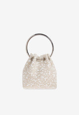 Jimmy Choo Bon Bon Glittered Top Handle Bag Ivory BON BON ZGZ IVORY/SILVER