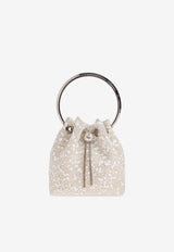 Jimmy Choo Bon Bon Glittered Top Handle Bag Ivory BON BON ZGZ IVORY/SILVER