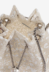 Jimmy Choo Bon Bon Glittered Top Handle Bag Ivory BON BON ZGZ IVORY/SILVER