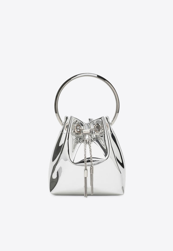 Jimmy Choo Bon Bon Metallic Bucket Bag Silver BONBONXVK/P_JIMCH-SI