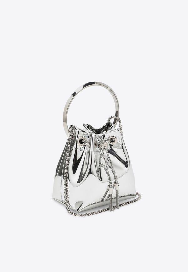 Jimmy Choo Bon Bon Metallic Bucket Bag Silver BONBONXVK/P_JIMCH-SI