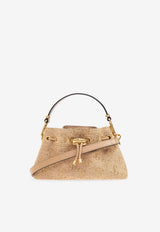 Jimmy Choo Small Bon Bon Logo-Embellished Shoulder Bag BON BON BCKTE/WSMIRQ NATURAL/CAPPUCCINO/GOLD