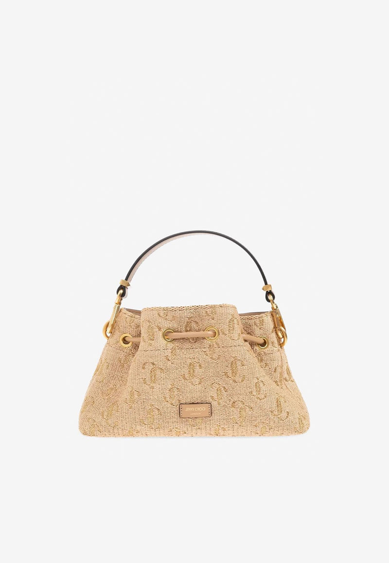 Jimmy Choo Small Bon Bon Logo-Embellished Shoulder Bag BON BON BCKTE/WSMIRQ NATURAL/CAPPUCCINO/GOLD
