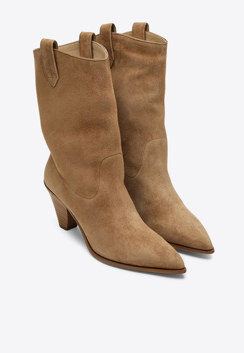 Aquazzura Boogie 70 Suede Mid-Calf Boots Camel BOOMIDB1SUE/R_AQUA-MCA