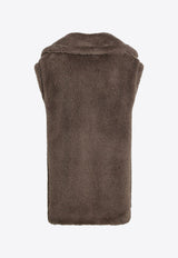 Max Mara Bormida Double-Breasted Teddy Vest Brown BORMIDA1234FU/R_MAXM-004