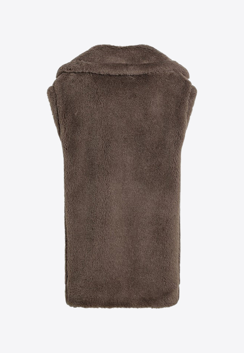 Max Mara Bormida Double-Breasted Teddy Vest Brown BORMIDA1234FU/R_MAXM-004