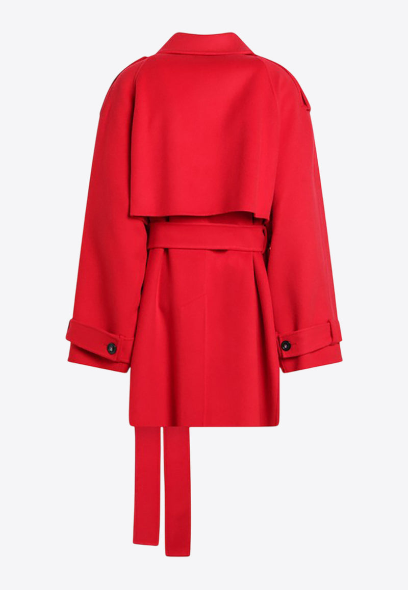 Sportmax Bouquet Wool Belted Coat  Red BOUQUET1234WO/R_SPORM-015