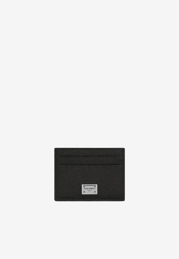 Dolce & Gabbana Logo Plate Leather Cardholder Black BP0330 AG219 80999