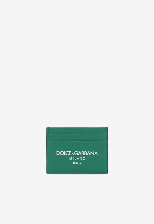 Dolce & Gabbana Logo Calfskin Cardholder Green BP0330 AN244 HVII7