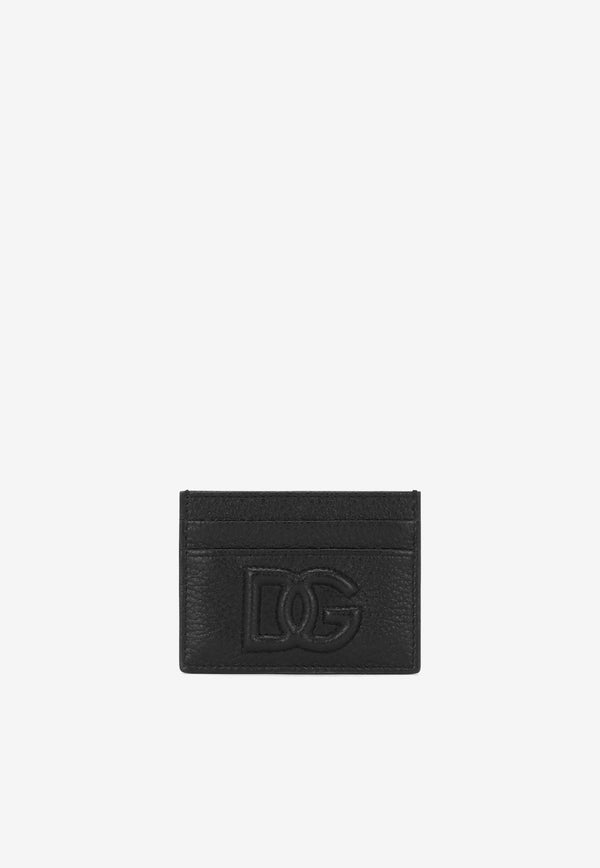 Dolce & Gabbana DG Logo Deerskin Print Leather Cardholder Black BP0330 AT489 80999