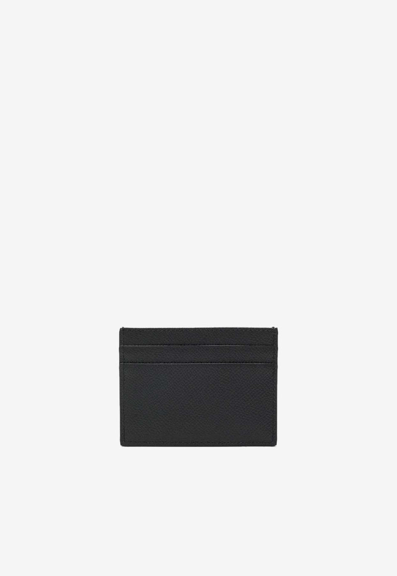 Dolce & Gabbana Logo Plaque Dauphine Leather Cardholder Black BP0330AG219/S_DOLCE-80999