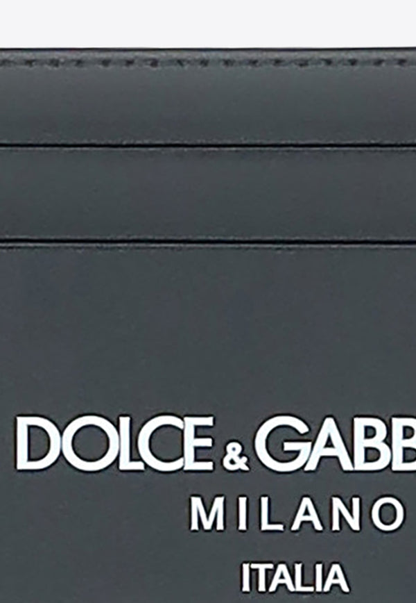 Dolce & Gabbana Logo Print Leather Cardholder Black BP0330_AN244_HNII7