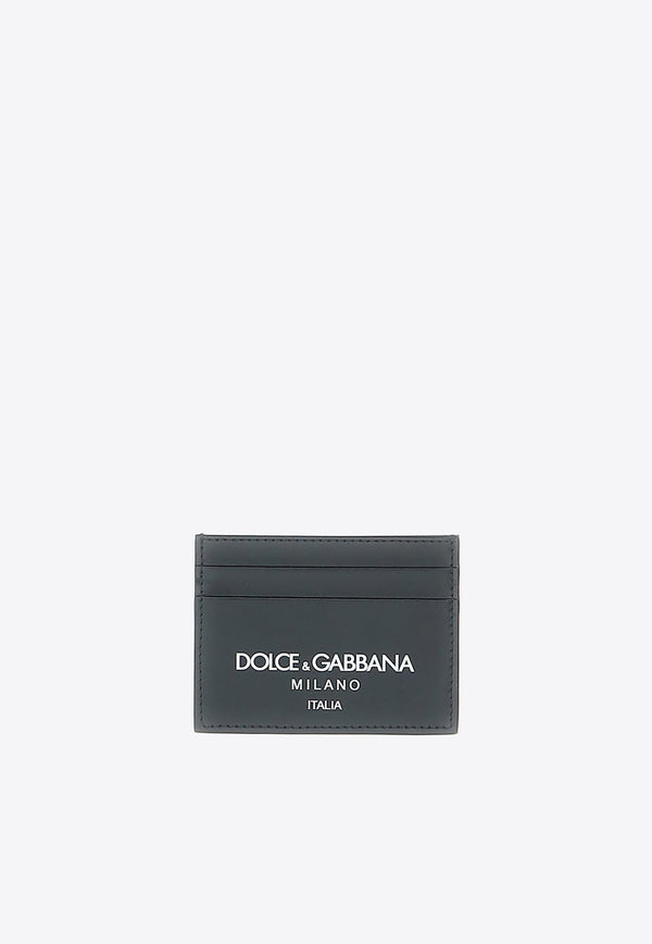 Dolce & Gabbana Logo Print Leather Cardholder Black BP0330_AN244_HNII7