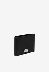 Dolce & Gabbana Logo Plaque Leather Bi-Fold Wallet Black BP1321AG219/Q_DOLCE-80999