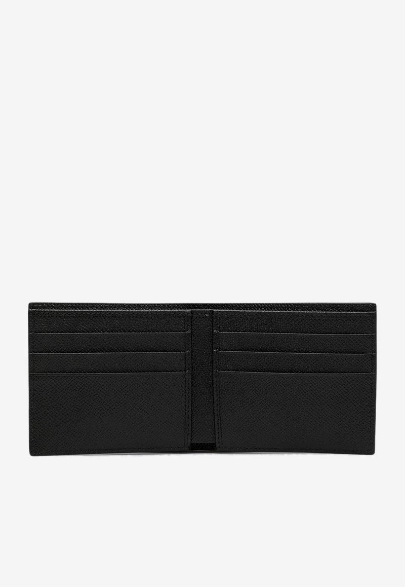 Dolce & Gabbana Logo Plaque Leather Bi-Fold Wallet Black BP1321AG219/Q_DOLCE-80999