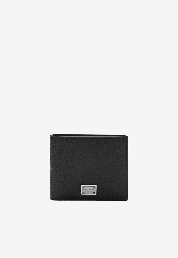 Dolce & Gabbana Logo Plaque Dauphine Leather Wallet Black BP1321AG219/S_DOLCE-80999