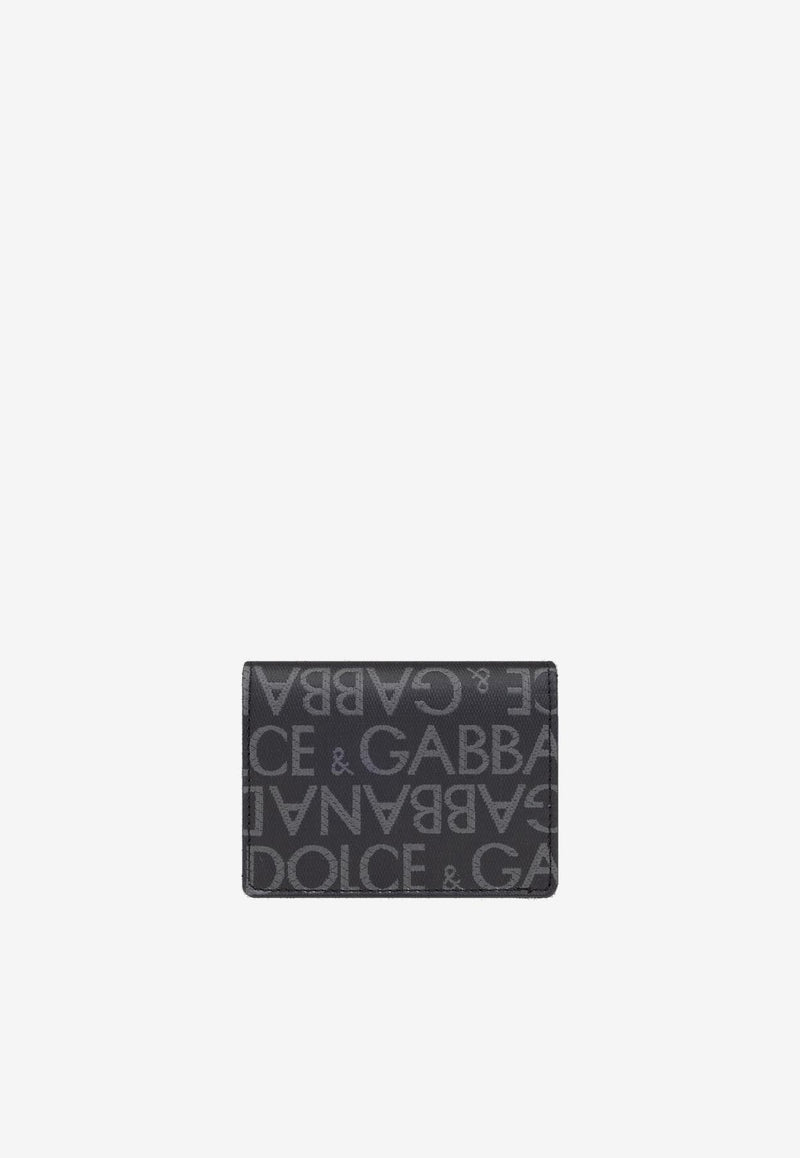 Dolce & Gabbana Logo Jacquard Bi-Fold Wallet Beige BP1643 AJ705 8B969