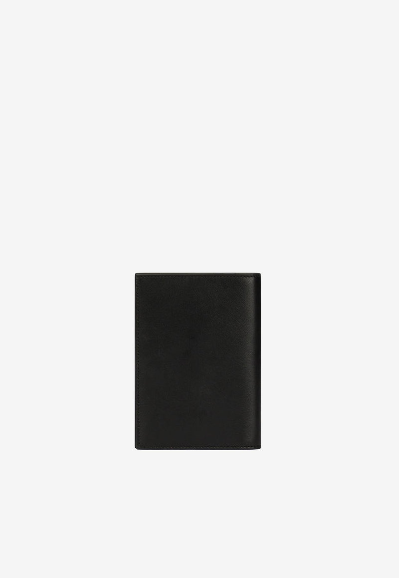 Dolce & Gabbana Logo Bi-Fold Passport Holder in Leather Black BP2215 AN244 HNII7