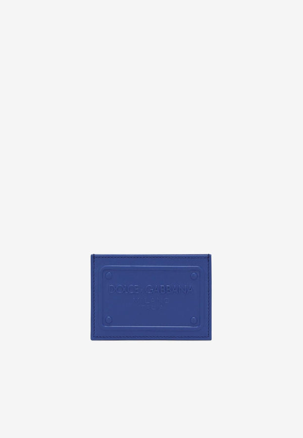 Dolce & Gabbana Logo-Embossed Leather Cardholder Blue BP3239 AG218 80623