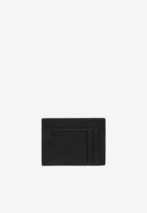 Dolce & Gabbana Logo Plaque Dauphine Leather Cardholder Black BP3325AG219/Q_DOLCE-80999