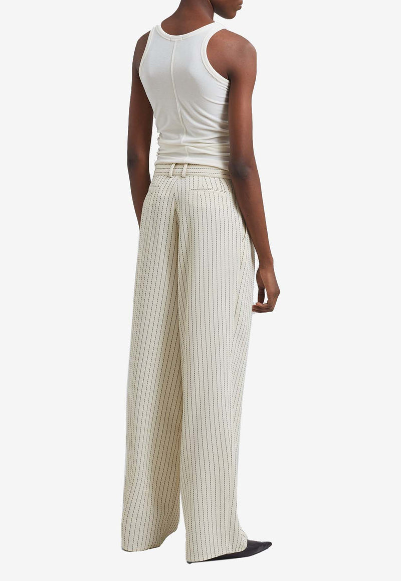 The Frankie Shop Ripley Wide-Leg Pinstripe Pants Beige BPARIP856BEIGE