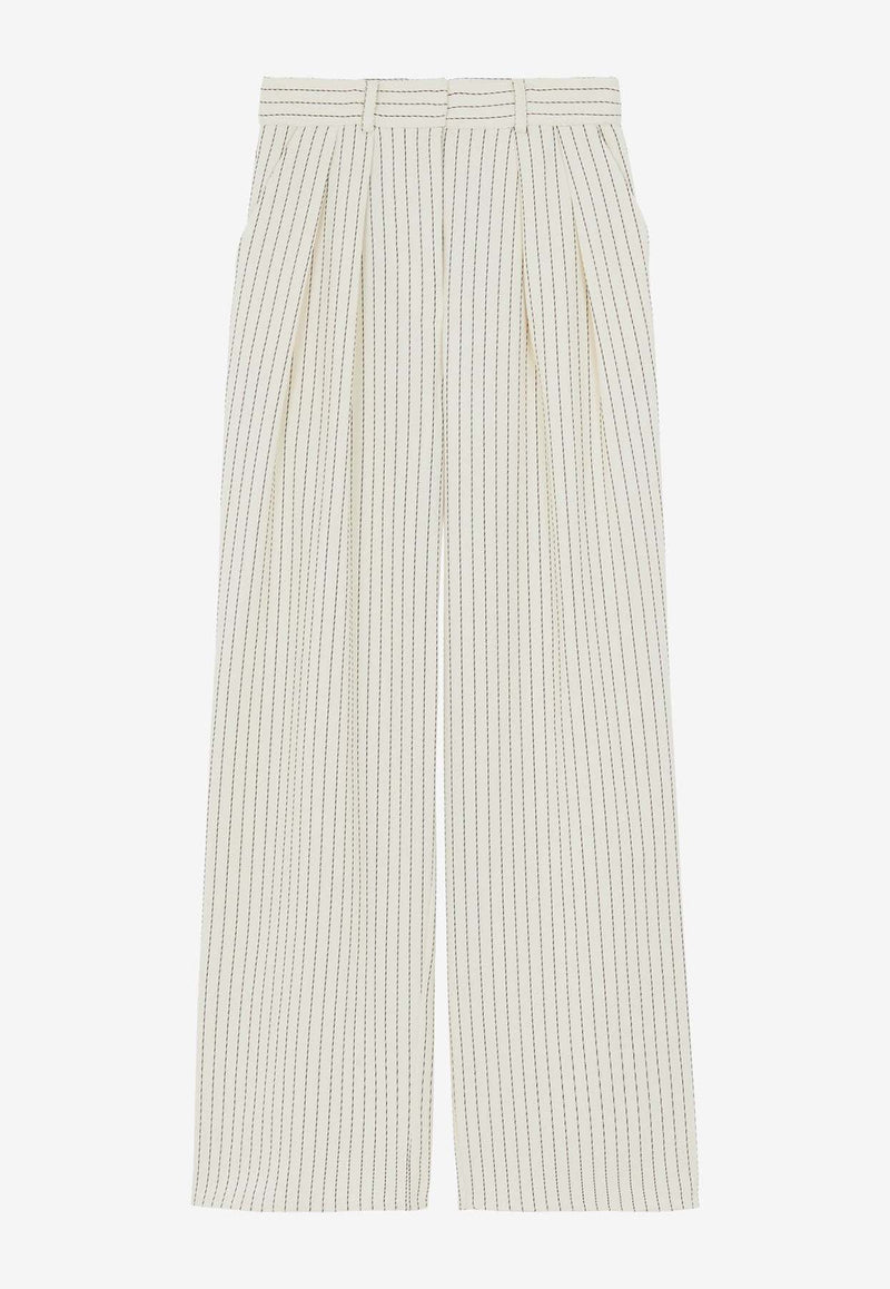 The Frankie Shop Ripley Wide-Leg Pinstripe Pants Beige BPARIP856BEIGE